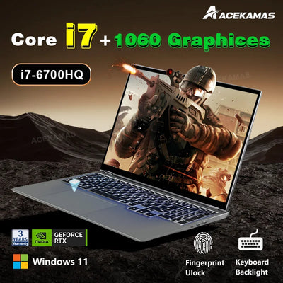 ACEKAMAS 16" Gaming Laptop intel Core i7-6700HQ GTX 1060 IPS 1920*1200 Notebook PC 16GB RAM 1TB SSD Windows 11 Laptop Computer