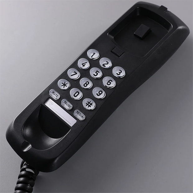 Wall Phone, Wired Phone, Landline Phone, Home Phone, Small Extension, Small Hang-Up Extension, Hotel Home Office Black