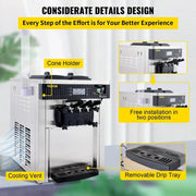 VEVOR Soft Ice Cream Machine 2200W Commercial Desktop Soft Ice Cream Machine Restaurant and Shop Ice Cream Machine