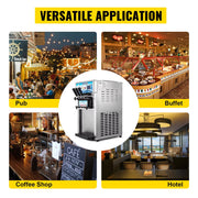 VEVOR Commercial Ice Cream Machine 3-flavor Yogurt Maker One-click Clean 18L/H LCD Display New Soft Ice Cream machine for Home