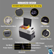 SIHAO 30/40/50L Portable Car Fridge - 12/24V Dual Zone Compressor Cooler for Truck/RV/Boat Outdoor Camping & Home, DC/AC Freezer