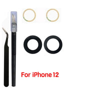1 Set Back Camera Lens Glass For iPhone Xs 11 12 13 mini 14 15 Plus Pro Max Rear Camera Repairing Parts With 3m Glue & Tools
