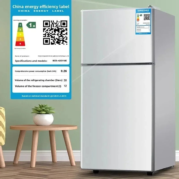 Household Small Refrigerator with Deep Freezers Rental Room Double Door Fridge Freezer First Level Energy Saving Refrigerator Z