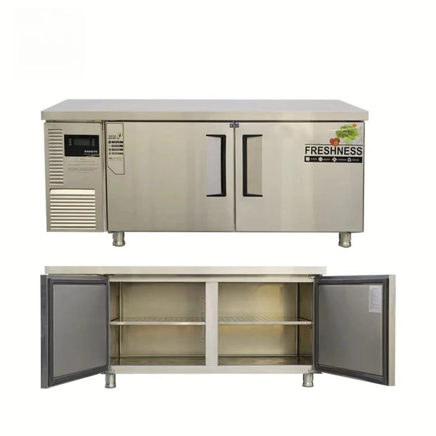 Commercial Freezer Under Counter Chiller Stainless Steel Counter Top Work Table Refrigerator Workbench Refriger Refrigerated