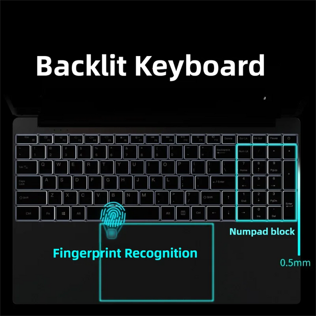 15.6" intel N5095 gaming laptops portable notebook computer pc 16GB/32GB DDR4 512GB/1TB NVMe SSD IPS Windows11 Backlit Keyboard