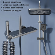 Space Aluminum Household Gun Gray Digital Display Shower Set Hotel Bathroom Shower Atmosphere Light Shower Full Set