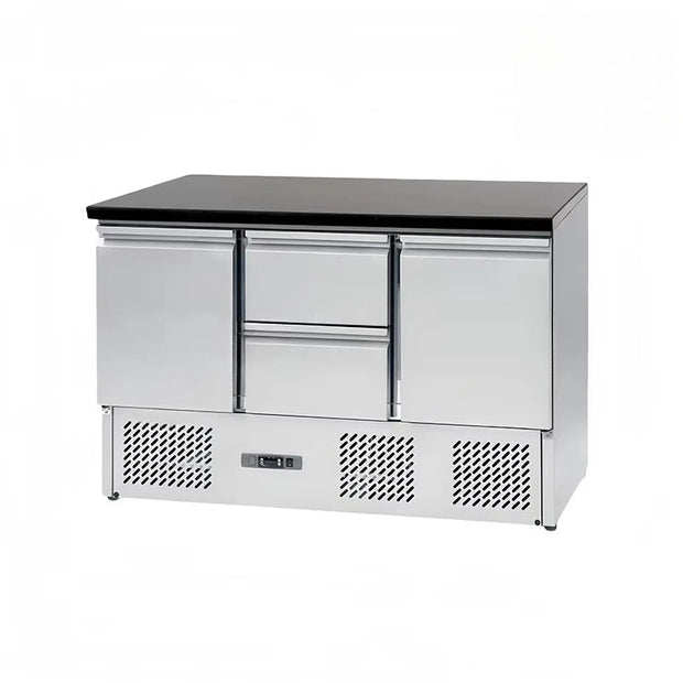 New Restaurant Kitchen Freezer Air Cooling Workbench 2 Door Under Counter Fridge Stainless Steel Worktop Freezer