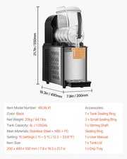 SucceBuy 3-36L Commercial Slushy Machine 1-3 Tanks Stainless Steel Margarita Smoothie Frozen Drink Maker for Home Restaurants