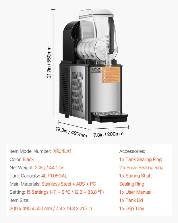 SucceBuy 3-36L Commercial Slushy Machine 1-3 Tanks Stainless Steel Margarita Smoothie Frozen Drink Maker for Home Restaurants