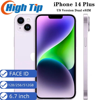 Original Apple iPhone 14 Plus 6.7" 5G US Version Dual eSIM 14plus NFC A15 OLED Face ID 6GB RAM 128/256GB ROM Unlocked Cell Phone