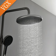 VGX Shower System Set Gold Bathroom Shower Head Set Luxury Shower Faucet Set 3-way Rainfall Shower Mixer Crane Black Grey Chrome