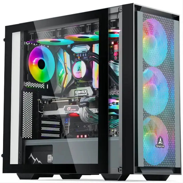 AOTESIER Gaming PC core i7 CPU With 16G RAM 256G SSD HD4600 ATX/ITX/M-ATX full view side panel Temper Glass Front pc gamer