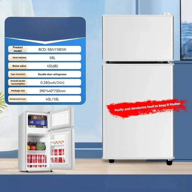Household Mini Refrigerator for Rental Dormitory First-class Energy-saving Refrigerator Office Refrigerator with Deep Freezer