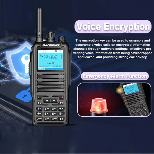 Baofeng DM-1701 DMR Walkie Talkie Open GD77 UHF VHF Digital Mobile Two Way Radio 3000CH Dual Time Slot Tier 1+2 Update Firmware