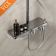 VGX Bathroom Shower System Set Modern Shower Faucet Set 3-way Rainfall  Shower Set Shower Mixer Crane with Hand Shower Set Grey