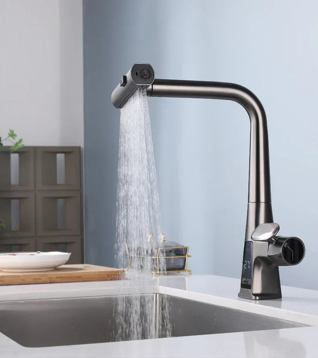 Kitchen Faucet Temperature Faucet Kitchen Pull Out Kitchen Sink Faucet Digital Display Function Rotatable Kitchen Taps