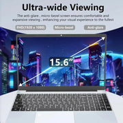15.6 inch Laptop Computer Intel Celeron N4000 Notebook PC Fingerprint Unlock Windows 11 Pro 16GB RAM 1TB SSD 1920*1080P Laptops