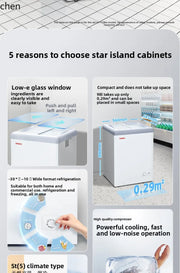 HXL Freezer Large Capacity Frozen Display Refrigerated Fresh-keeping Glass Horizontal Ice Cream Cabinet
