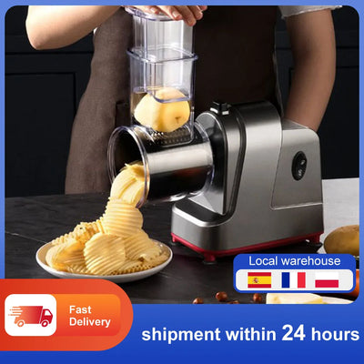 250W 5 in 1 Electric Vegetable Slicer Shredder Automatic Salad Shooter Machine Carrot Cabbage Cutter Multifunctional Kitchen Tool