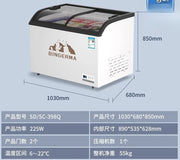ZYY commercial refrigerator display cabinet curved surface refrigerated fresh-keeping cabinet transparent glass cake freezer