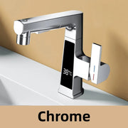 LED Bathroom Faucet Intelligent Temperature Sensor Digital Display Faucet Brass Basin Taps Cold Hot Water Pull Out Lifting
