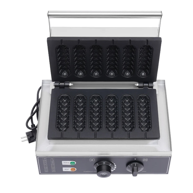 1500W 220V Commercial 6pcs Waffle Maker Hot Dog Machine DIY food Making Machine