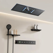 Rainfall LED Bluetooth Shower Set with Digital Display and Thermostatic Control All Brass Buttons