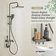 Full Copper Shower Shower Set Household Bathroom Piano Button Pressurized Nozzle Shower Set Bathroom Set  Douche