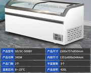 ZYY commercial refrigerator display cabinet curved surface refrigerated fresh-keeping cabinet transparent glass cake freezer