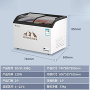 ZYY commercial refrigerator display cabinet curved surface refrigerated fresh-keeping cabinet transparent glass cake freezer