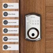 Smart Keypad Door Lock-Fingerprint  Entry Door Lock Deadbolt,  20 Touch Locking And 20 User Codes, Easy To Install And Program