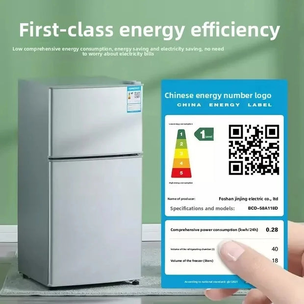 Household Mini Refrigerator for Rental Dormitory First-class Energy-saving Refrigerator Office Refrigerator with Deep Freezer