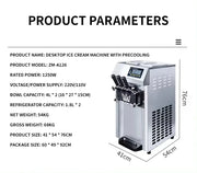 VEVOR Pre-cooling  commercial ice cream maker A126 ice cream machine Soft Serve Machine portable big capacity ice cream machine