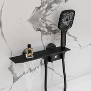 Bathroom Gray Bathtub Faucet Set Wall Mounted Brass Digital Display Smart Waterfall Shower Faucet Set White Chrome Black