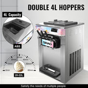 Sihao Soft Serve Ice Cream Machine Ice Cream Machine 20-28 L/h Ice Cream Machine Ice Cream 3 Flavor