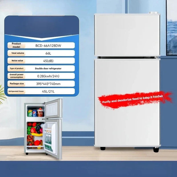 Household Mini Refrigerator for Rental Dormitory First-class Energy-saving Refrigerator Office Refrigerator with Deep Freezer