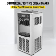 VEVOR Commercial Soft Ice Cream Machine, 2200W Serve Yogurt Maker, 3 Flavors Ice Cream Maker, 5.3 to 7.4 Gallons per Hour