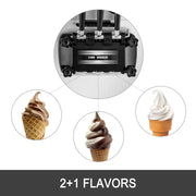 Sihao 20-28L/H Soft Ice Cream Maker Commercial Countertop Tricolor 2+1 Flavors Sweet Cones Freezing Equipment Vending Machine ﻿