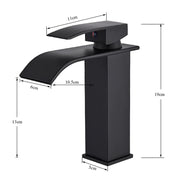 Black Waterfall Bathroom Faucet, Basin, Sink, Sinks, Mixer Tap, Hot and Cold Water Tap, Single Hole Bathroom Sink Faucets, Crane