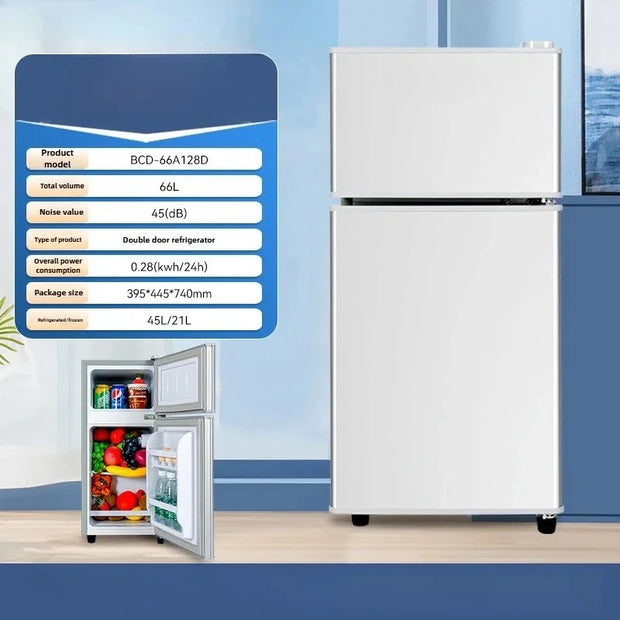 Household Mini Refrigerator for Rental Dormitory First-class Energy-saving Refrigerator Office Refrigerator with Deep Freezer