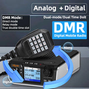 Chierda M520D Dual Band DMR Digital Mobile Radio 25W GPS Dual Mode Analog Dual Time Slot Bluetooth 3000CH VHF UHF Walkie Talkie