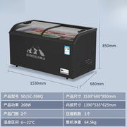 ZYY commercial refrigerator display cabinet curved surface refrigerated fresh-keeping cabinet transparent glass cake freezer