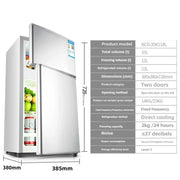 Household Frost free refrigerator Dormitory Rental room mini Fridge Freezer Double Door Two-chamber Refrigerator Home Appliance
