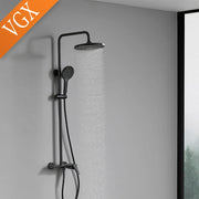 VGX Shower System Set Gold Bathroom Shower Head Set Luxury Shower Faucet Set 3-way Rainfall Shower Mixer Crane Black Grey Chrome