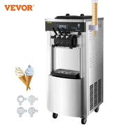 VEVOR Commercial Soft Ice Cream Maker Machine 2200W 20-28L/H Ice Cream Maker Double 6L Hoppers Ice Cream Making Machine