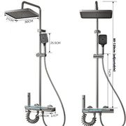 Temperature Digital Display Shower Set Faucet Bathroom Wall Mounted 4 Ways Water Outlet Rainlfall Hot Cold Shower Faucet System