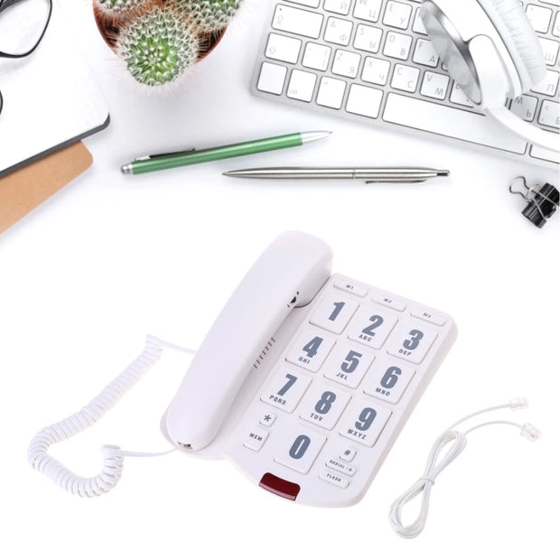 1pc Big Button Landline Phone Desktop Telephone Loud Ringtone Fixed Home Phone for Elderly and Visually Impaired PK3000