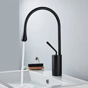 Luxurious Creative Bathroom Basin Faucet Brass Deck Mounted Matte Black White Mixer Taps Hot and Cold Bathroom Sink Faucet