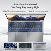 17.3 inch Gaming Office Laptop PC Intel N5095 Windows 11 Pro 16GB DDR4 1TB SSD Fingerprint Unlock Backlit Notebook PC Computer