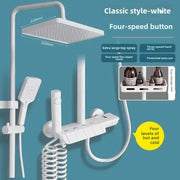 Full Copper Shower Shower Set Household Bathroom Piano Button Pressurized Nozzle Shower Set Bathroom Set  Douche